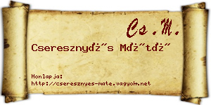 Cseresznyés Máté névjegykártya
