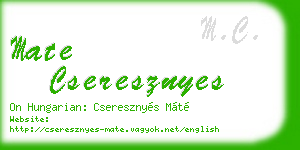 mate cseresznyes business card